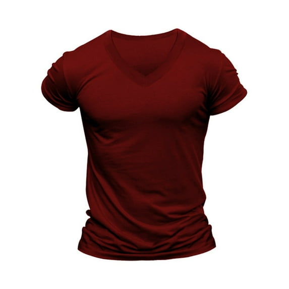 Mrrootc Men's Summer V-Neck Short Sleeve Casual Sports Pullover T-Shirt Tops