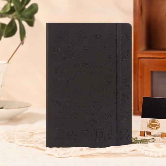 Mrrzels Black A6 Softcover Notebook, 5.82"x4.21" 80g Thick Lined Paper with Elastic Band, Compact Journal for Students and Pocket-Sized Note Taking