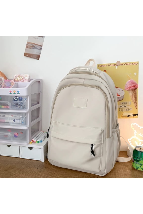 Nylon Daypack Large Capacity Campus Style Travel Backpack with Multi Pocket and Sturdy Zipper for Work Commute Daily Use