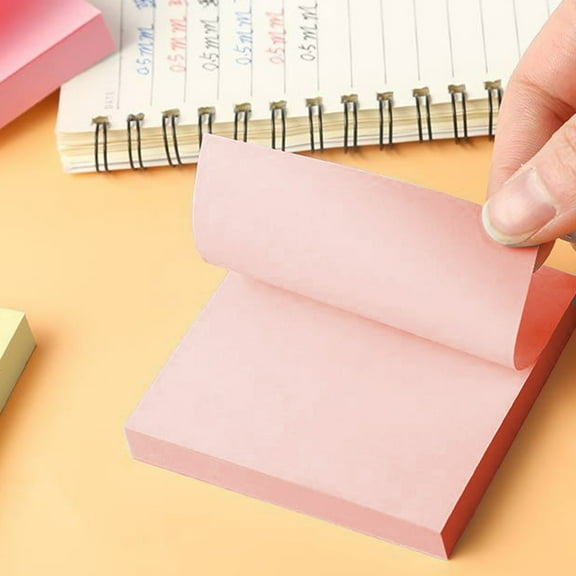 Mrrzels Repositionable Sticky Notes, Pink 3 x 3 Inch Tear-Off Memo Pad with 100 Sheets and Quick-Tear Edges for Business Document Flagging and Daily Agenda Management