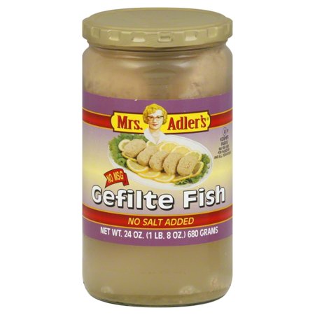 Mrs Adlers No Salt Added Gefilte Fish, 24 Oz (Pack of 12) Pack Of 12
