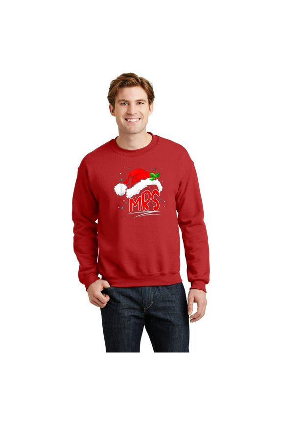 Mrs. And Mr. Claus Funny Christmas Couples Matching St. Nick Graphic SW3674 Unisex Sweatshirt, Up to Size 5XL