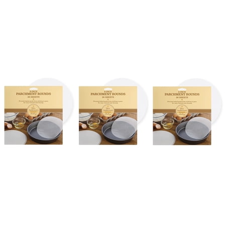 Mrs Anderson's 8" Rround Cake Bleached Parchment Paper, Prevents Sticking, Easy Removal & Cleanup - 36 Sheets 3 Packs