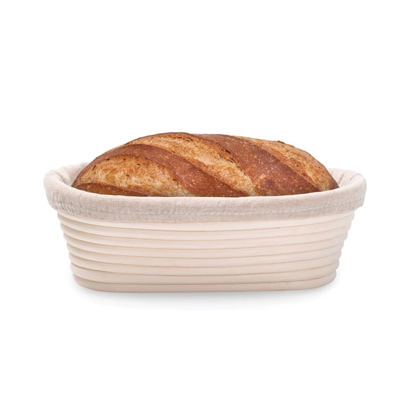 Mrs. Anderson's Baking Rattan Brotform Bread-Proofing Basket, Oval, For Artisan Bread, Sourdough, Bread Proofing, And Bread Rising