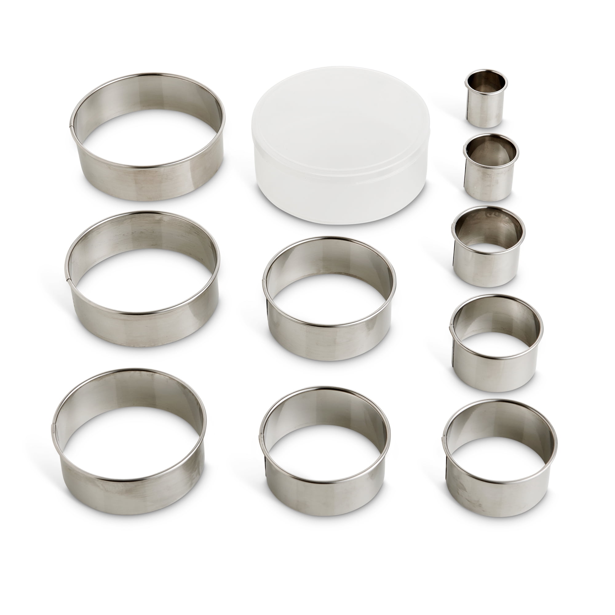 Graduated Round Stainless Steel Cookie and Fondant Cutters Set