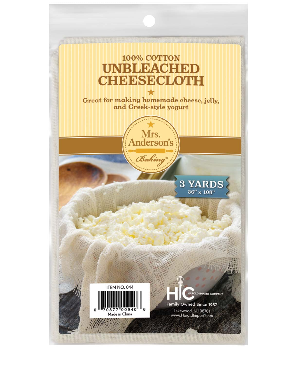 Mrs. Anderson’s Baking Extra-Fine Cheesecloth, 40s Unbleached Cotton