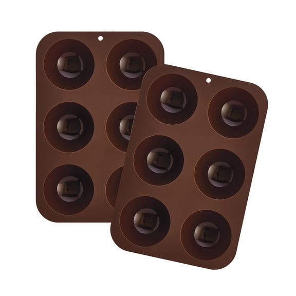 Mrs. Andersons Baking Hot Cocoa Semi Sphere Forms, Non-Stick European-Grade Silicone, Set of 2