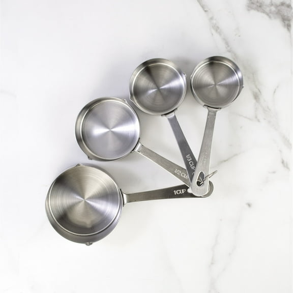 Mrs. Anderson’s Baking Measuring Cups with Pour Spouts, Heavyweight 18/8 Stainless Steel, 4-Piece Set