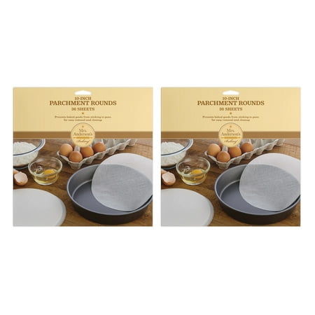 Mrs. Anderson’s Baking Non-Stick Parchment Cake Rounds, 10-Inch, 2 Sets of 36 Sheets
