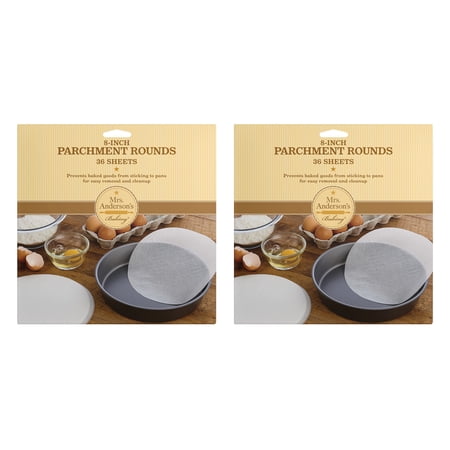 Mrs. Anderson’s Baking Non-Stick Parchment Cake Rounds, 8-Inch, 2 Sets of 36 Sheets