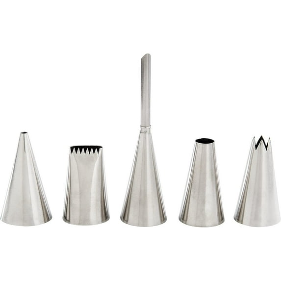 Mrs. Anderson’s Baking Pastry Cookie Cake Decorating Tips, 18/8 Stainless Steel, 5-Piece Set