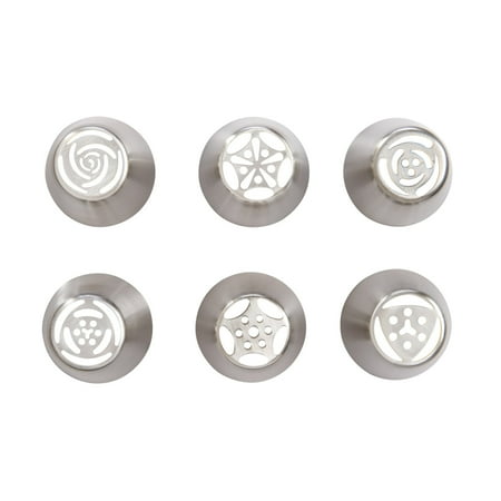 Mrs. Anderson’s Baking Russian Cake Decorating Tips, 6-Piece Set, 18/8 Stainless Steel