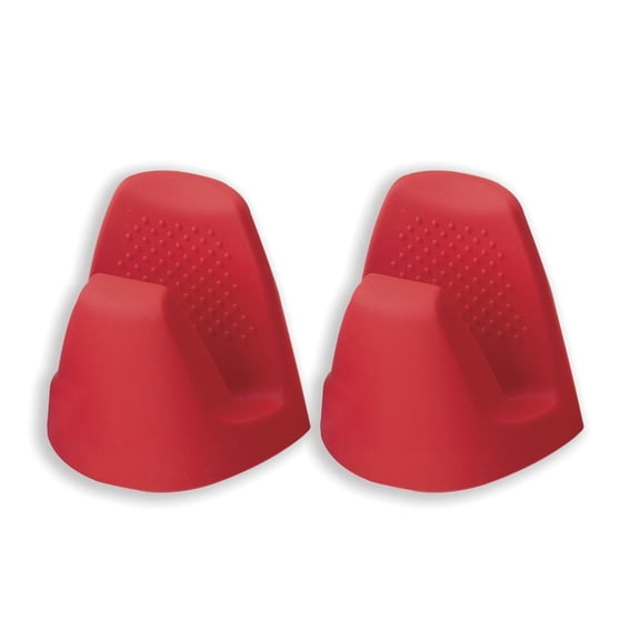 Mrs. Anderson’s Baking Silicone Pot Grabber Mini Oven Mitts, Red, Set of 2, Non-Slip Heat Protection For Oven, Microwave, Cast Iron, Pots, Pans, And Baking