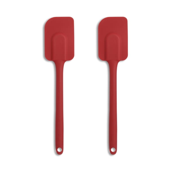 Mrs. Andersons Baking Silicone Spatula, Flexible and Non-Stick, Red, Set of 2