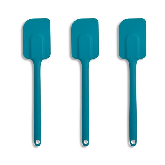 Mrs. Anderson’s Baking Silicone Spatula, Flexible, Non-Stick, Heat Safe, Turquoise Blue, Set of 3