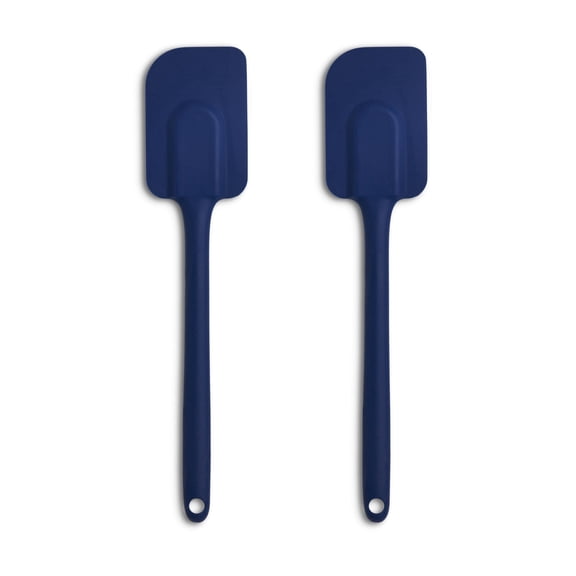 Mrs. Anderson's Baking Silicone Spatula, Set Of 2, Navy Blue, One-Piece Design