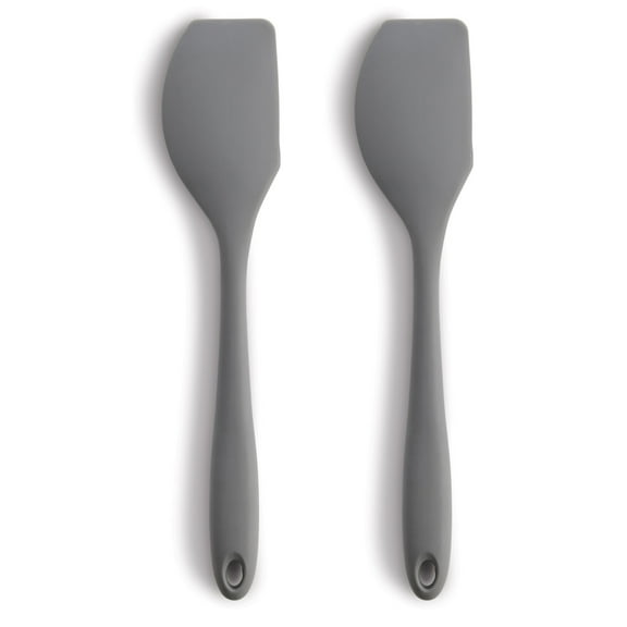 Mrs. Anderson's Baking Silicone Spatula Scraper, Flexible and Non-Stick, Grey, Set of 2