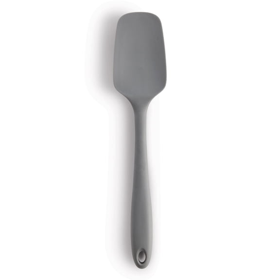 Mrs. Andersons Baking Silicone Spoon-Shaped Spatula, Flexible And Nonstick, One-Piece Design, Gray, For Mixing, Folding, Scraping, Baking, And Cooking