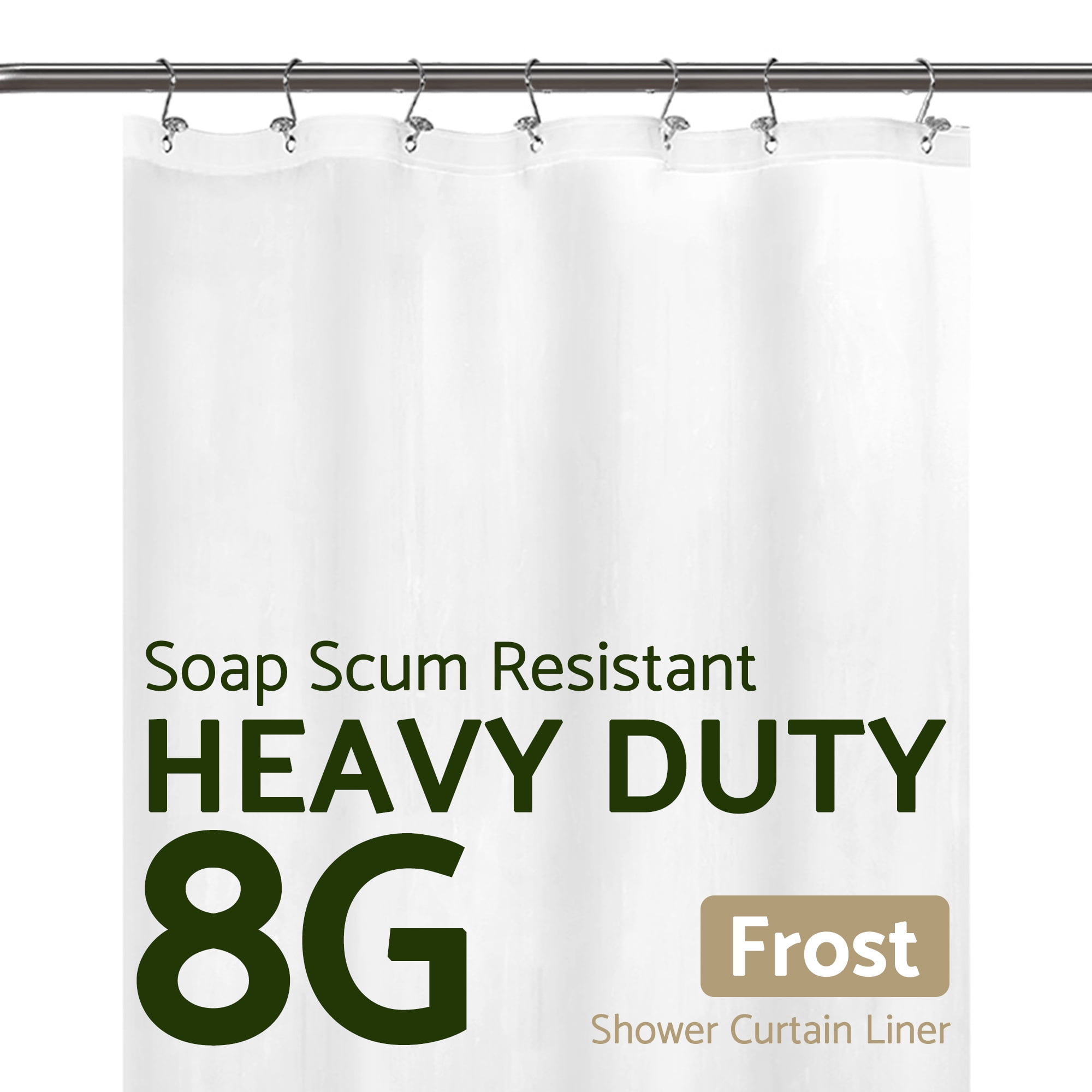 Mrs Awesome 36" W x 72"H 8G PEVA Stall Shower Curtain Liner Frosted