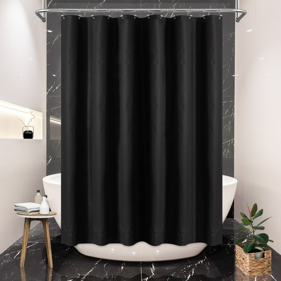 Mrs Awesome Black Shower Curtain Liner Waterproof PEVA 8G Thickness, 6 Bottom Magnets, 72"W x 72"H