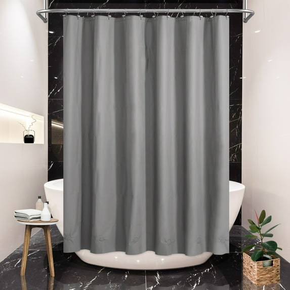 Mrs Awesome Dark Gray Shower Curtain Liner Waterproof PEVA 8G Thickness, 6 Bottom Magnets, 72" x 72"