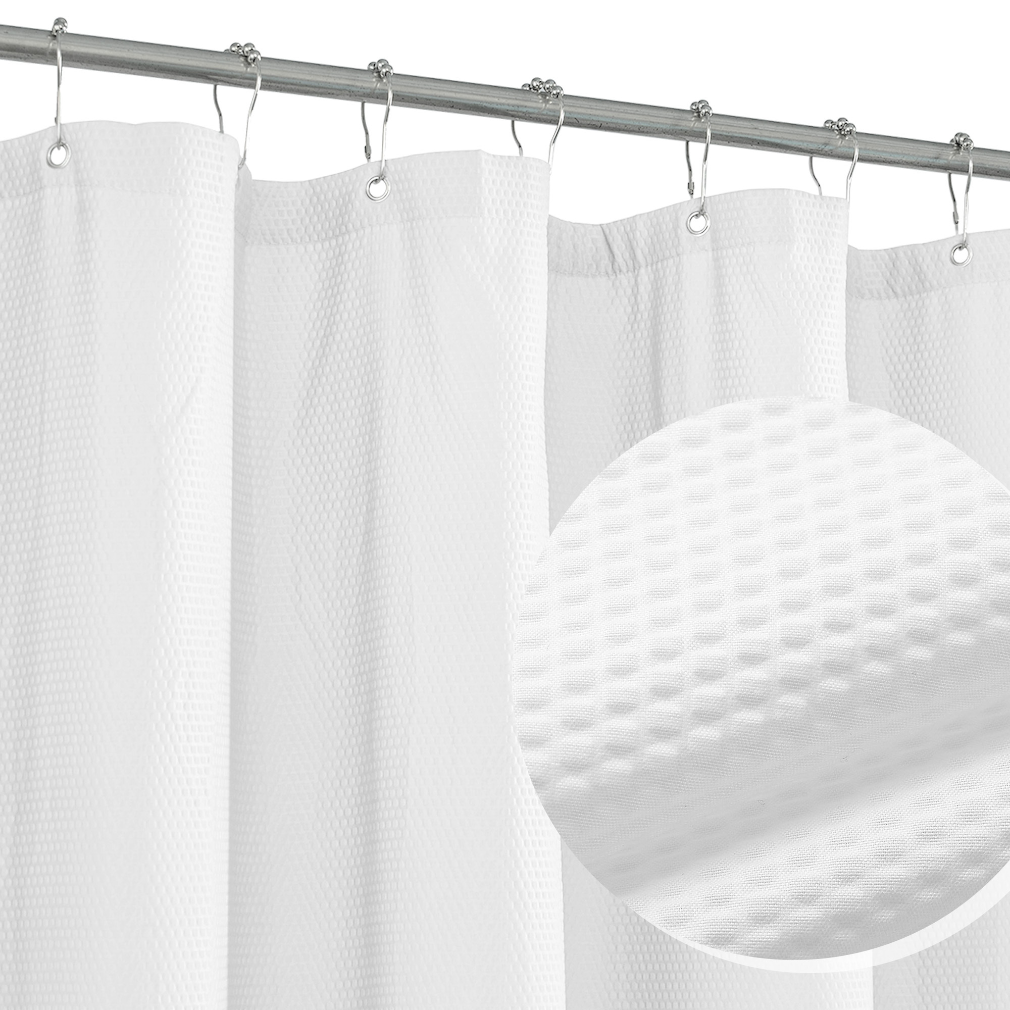 Maytex Water Repellent Microfiber Fabric Shower Curtain or Liner