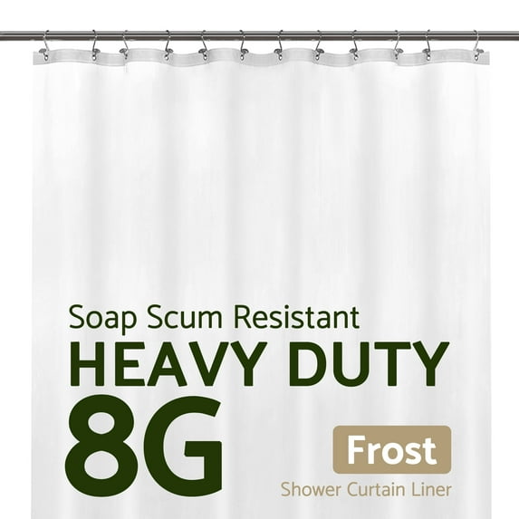 Mrs Awesome Extra Long Shower Curtain Liner PEVA Plastic Heavy Duty with 6 Magnets -Frosted, 72"W x 84"H