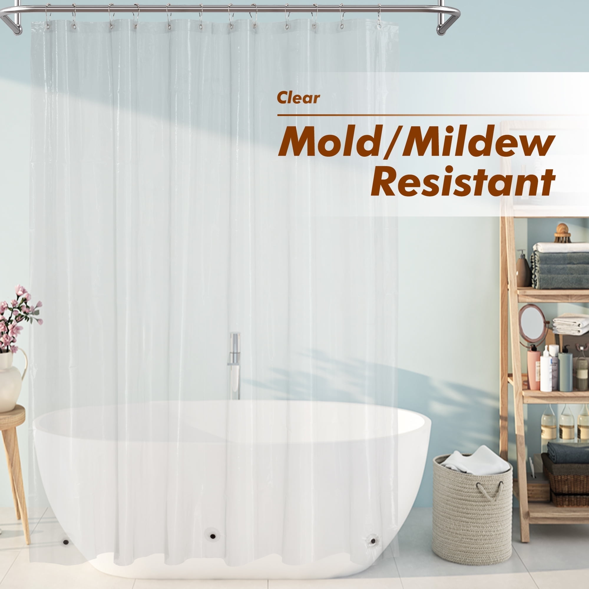 Mrs Awesome Lightweight Shower Curtain Liner Clear with Magnets -72" x 78"