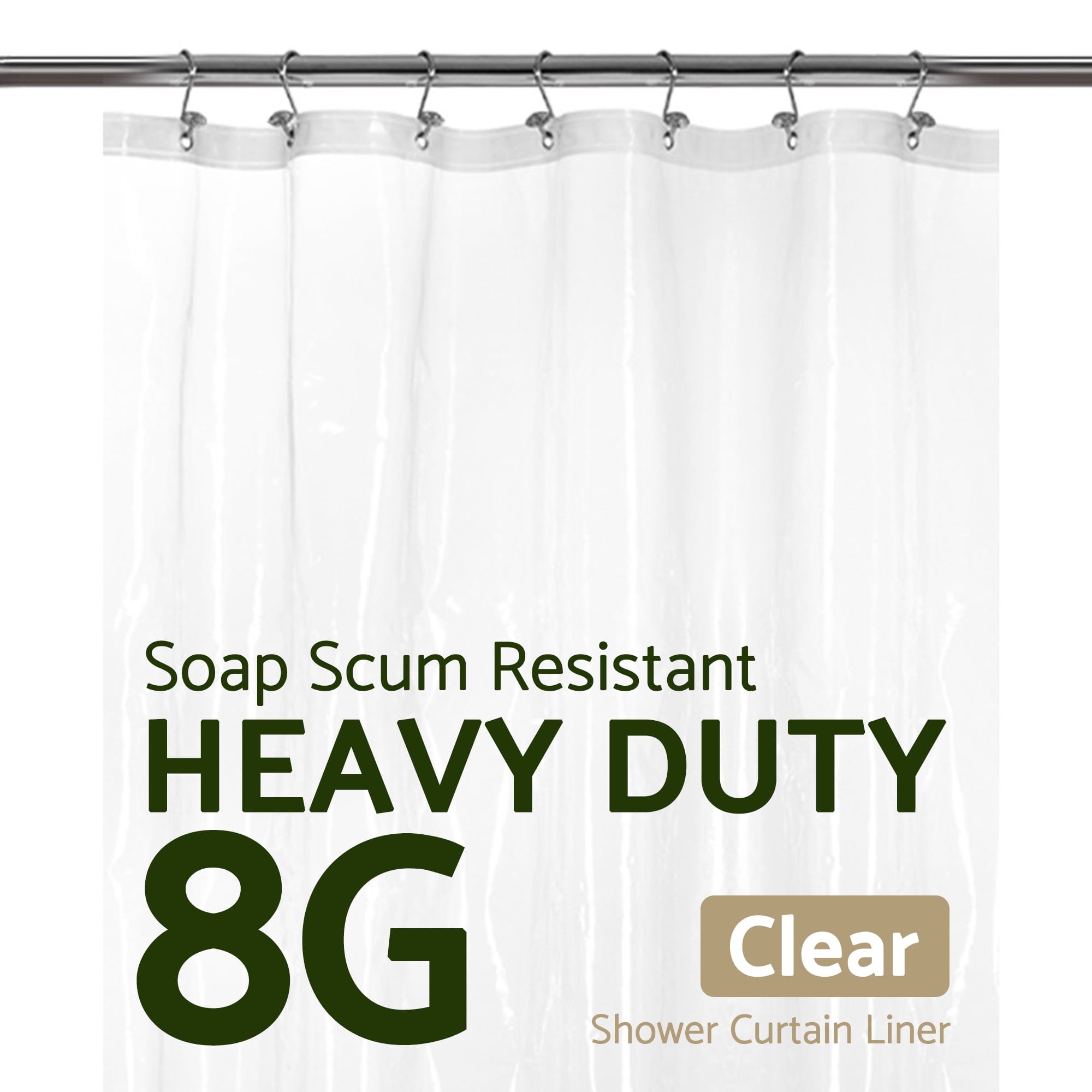 "Mrs Awesome Heavy Duty Mildew Resistant PEVA 8G Stall Shower Curtain ...