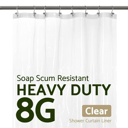 Mrs Awesome PEVA 8G Stall Shower Curtain Liner Clear Waterproof-48"W x 78"H, 3 Bottom Magnets