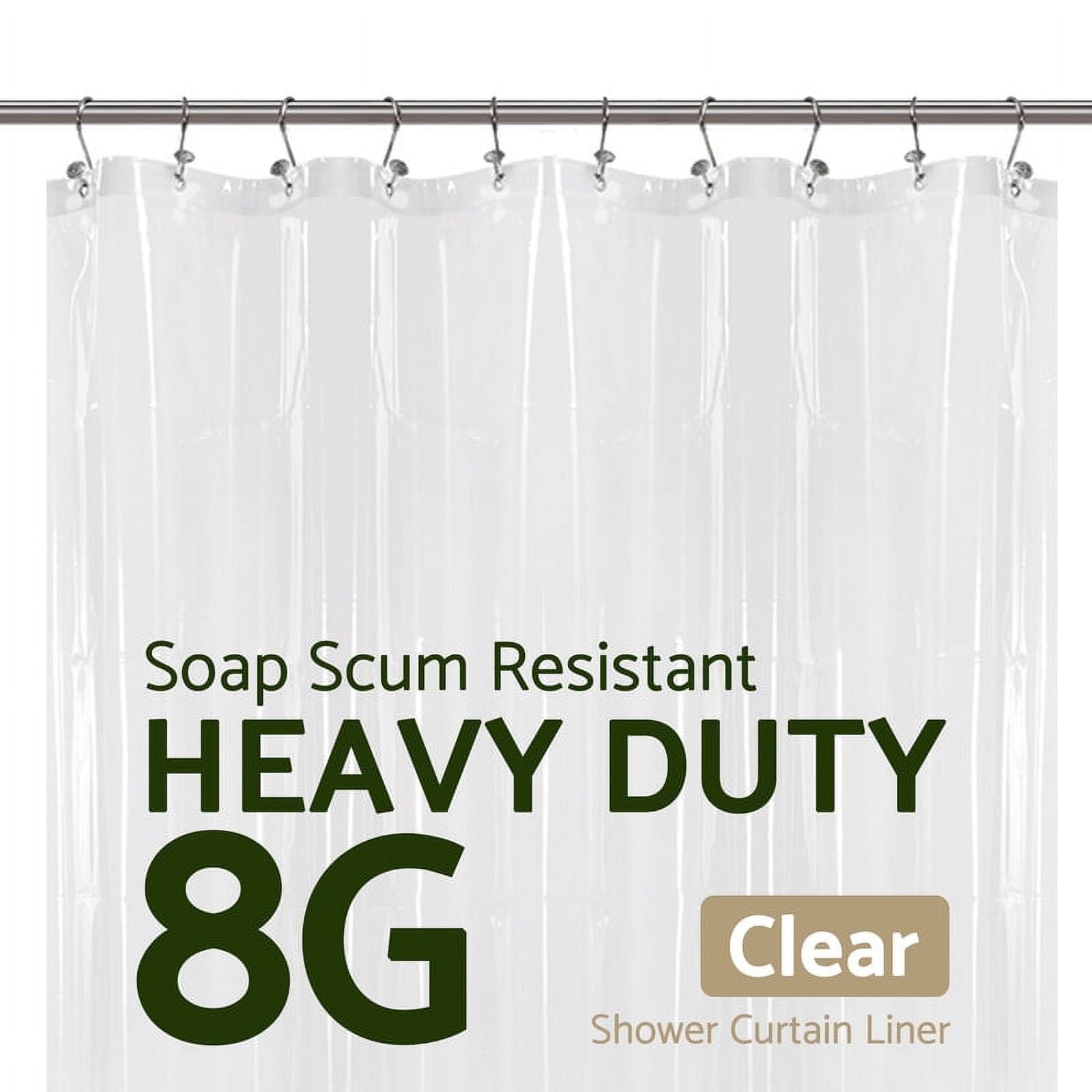 Mrs Awesome PEVA 8G Stall Shower Curtain Liner Clear Waterproof54"W x