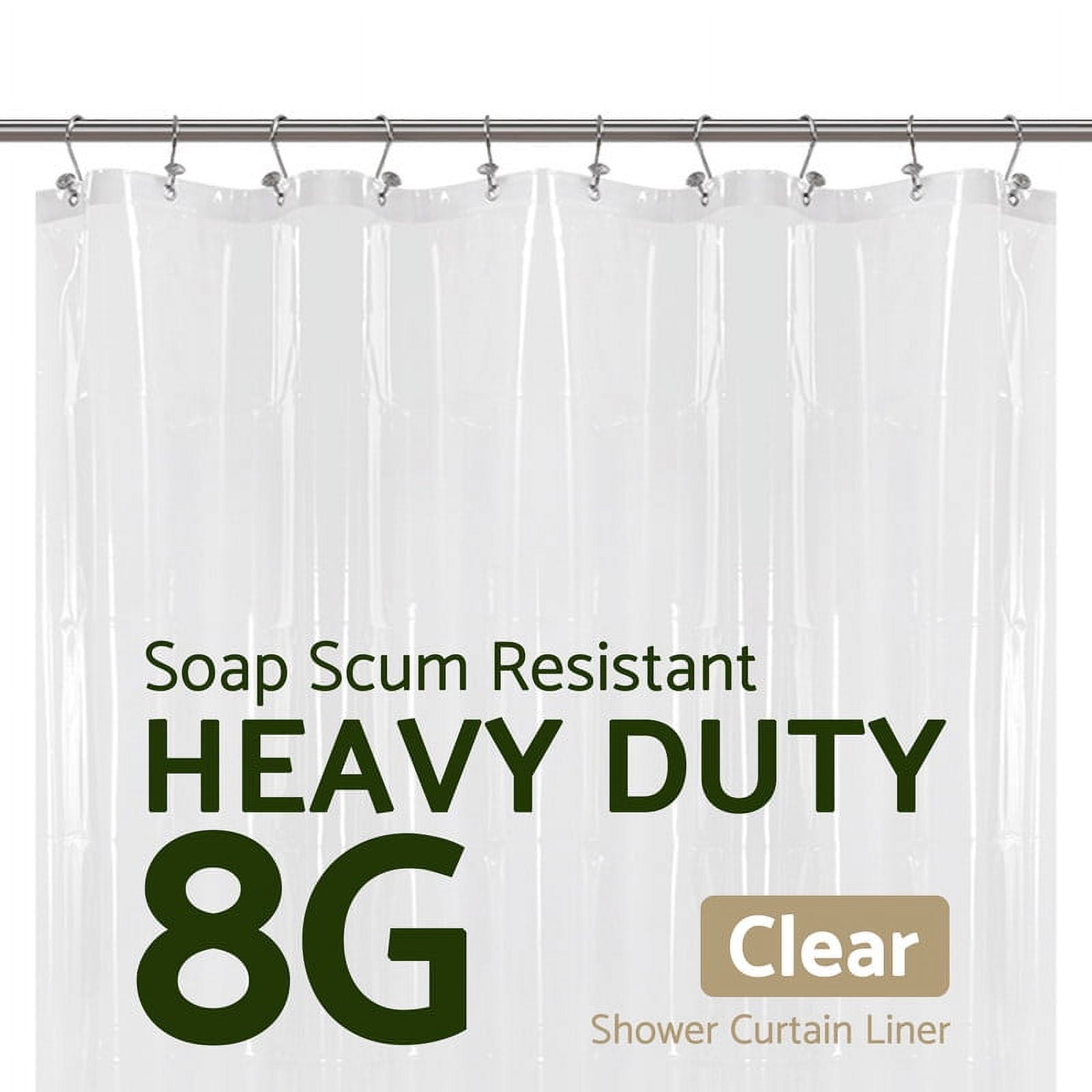 Heavy Duty Magnetized Shower Curtain Liner - 70"x72", Mildew Resistant, 12 Grommets, 3 Magnets (Color: Linen)