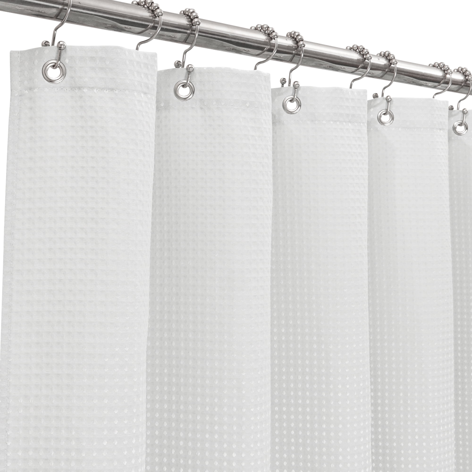 "Mrs Awesome Hotel Quality Waffle Weave Shower Curtain, Water Repellent White, 71""W x 72""L