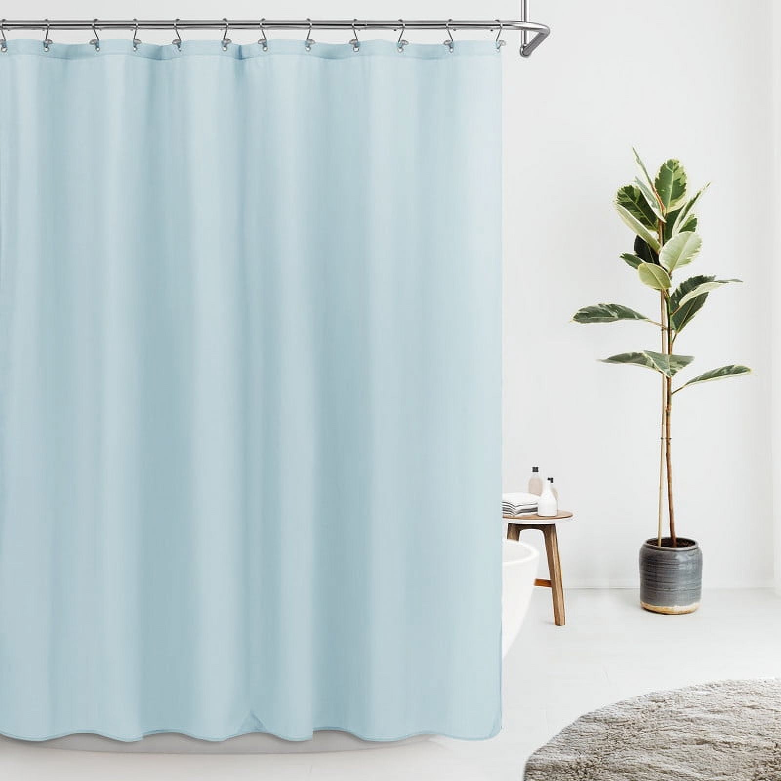 Mrs Awesome Waterproof Fabric Shower Curtain Liner Microfiber with 3