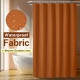 thumbnail image 1 of Mrs Awesome Waterproof Fabric Shower Curtain Liner Microfiber with 3 Magnets, Burnt Orange -72"x72", 1 of 7