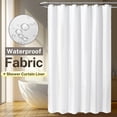 thumbnail image 1 of Mrs Awesome White Fabric Shower Curtain Liner Microfiber Cloth with 3 Magnets -Waterproof, 72"x72", 1 of 7