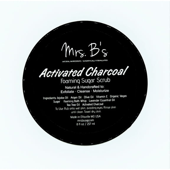 Mrs. B's Activated Charcoal Foaming Sugar Scrub