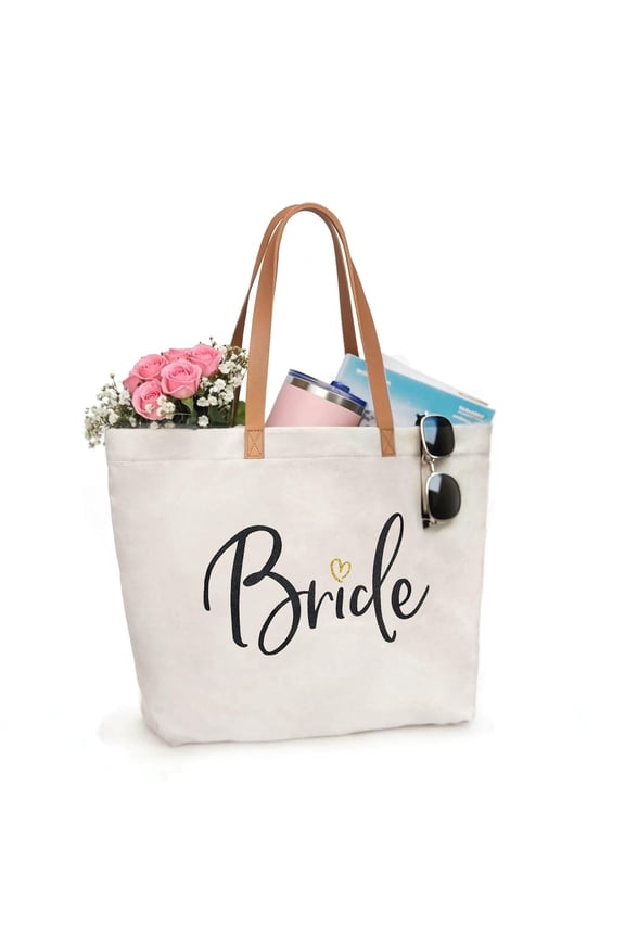 Mrs Bag Mrs Gifts 2025 Bride Gifts Bride Tote Bag Wedding Bridal Shower Bachelorette Party Honeymoon Large Travel Canvas Totes with Zipper