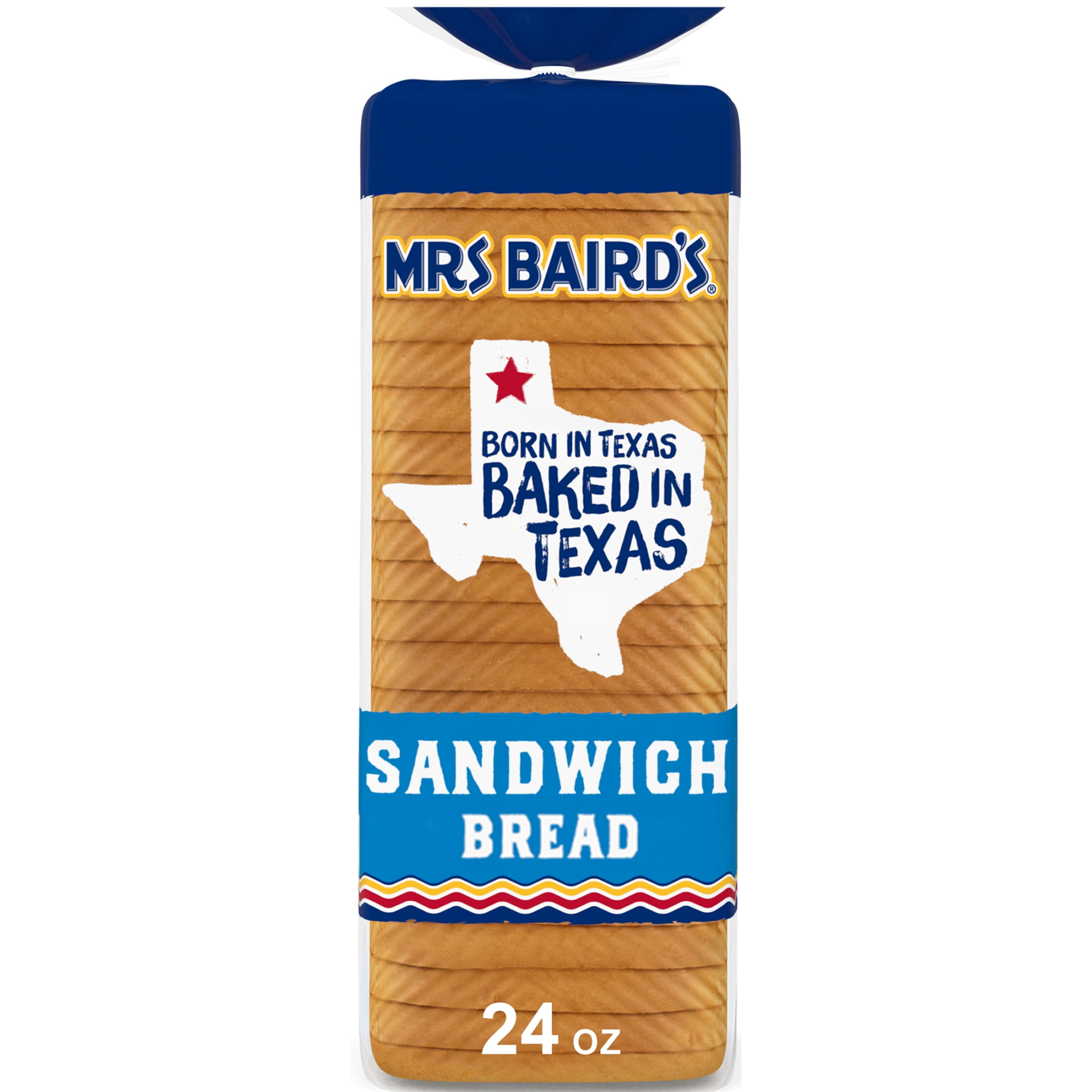 Mrs Baird's Sandwich Bread, 24 oz, White White Bread, Bag