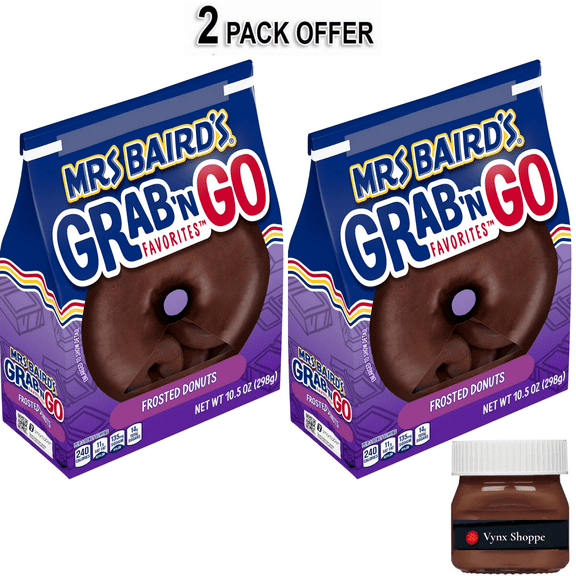 Mrs Baird's Grab 'n Go Favorites Frosted Donuts, 10.5 oz, Chocolate Donuts