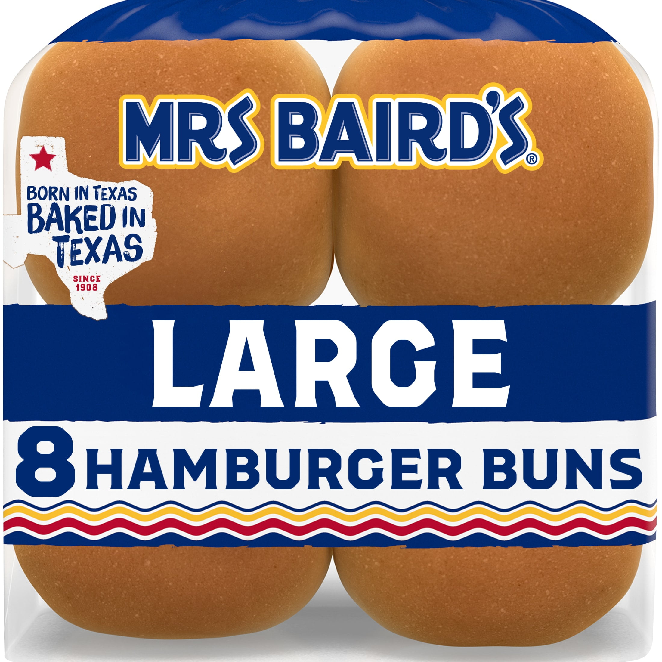 Mrs Baird's Large Hamburger Buns, 8 count, 18.25 oz