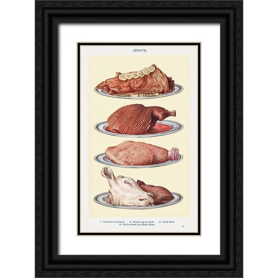 Mrs. Beeton''s Book of Household Management 10x14 Black Ornate Wood Framed with Double Matting Museum Art Print Titled - Joints