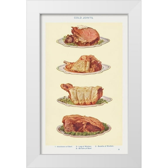 Mrs. Beeton''s Book of Household Management 22x32 White Modern Wood Framed Museum Art Print Titled - Cold Joints