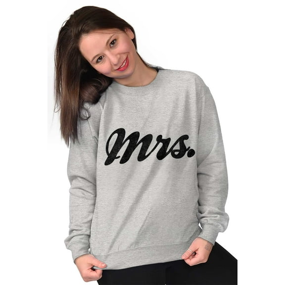 Mrs. Bride Bachelorette Honeymoon Women Plus Size Crewneck Sweatshirt Brisco Brands 2X