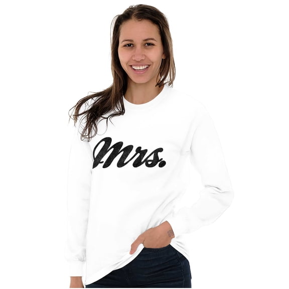 Mrs. Bride Bachelorette Honeymoon Women's Long Sleeve T Shirt Brisco Brands S