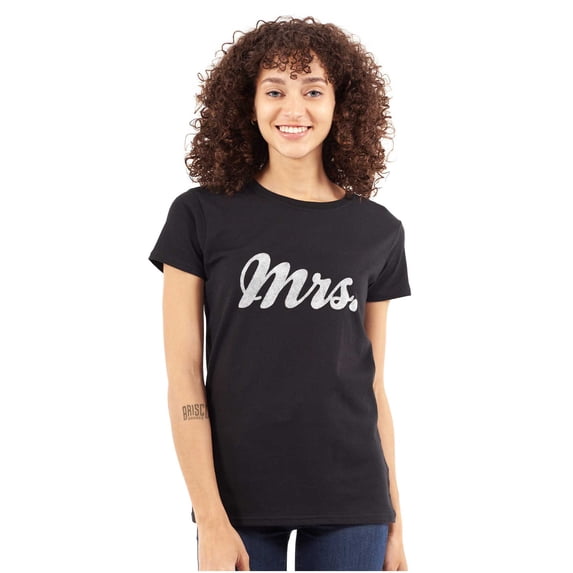 Mrs. Bride Bachelorette Honeymoon Womens Slim Fit Graphic Tee Brisco Brands X