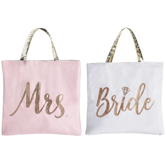 Mrs./Bride Multicolor Reversible Tote Bag (18" x 16" x 0.25") - 1 Pc. | Exquisite Design, Perfect for Engagement, Bridal Shower, Bachelorette Parties, & Wedding Gift