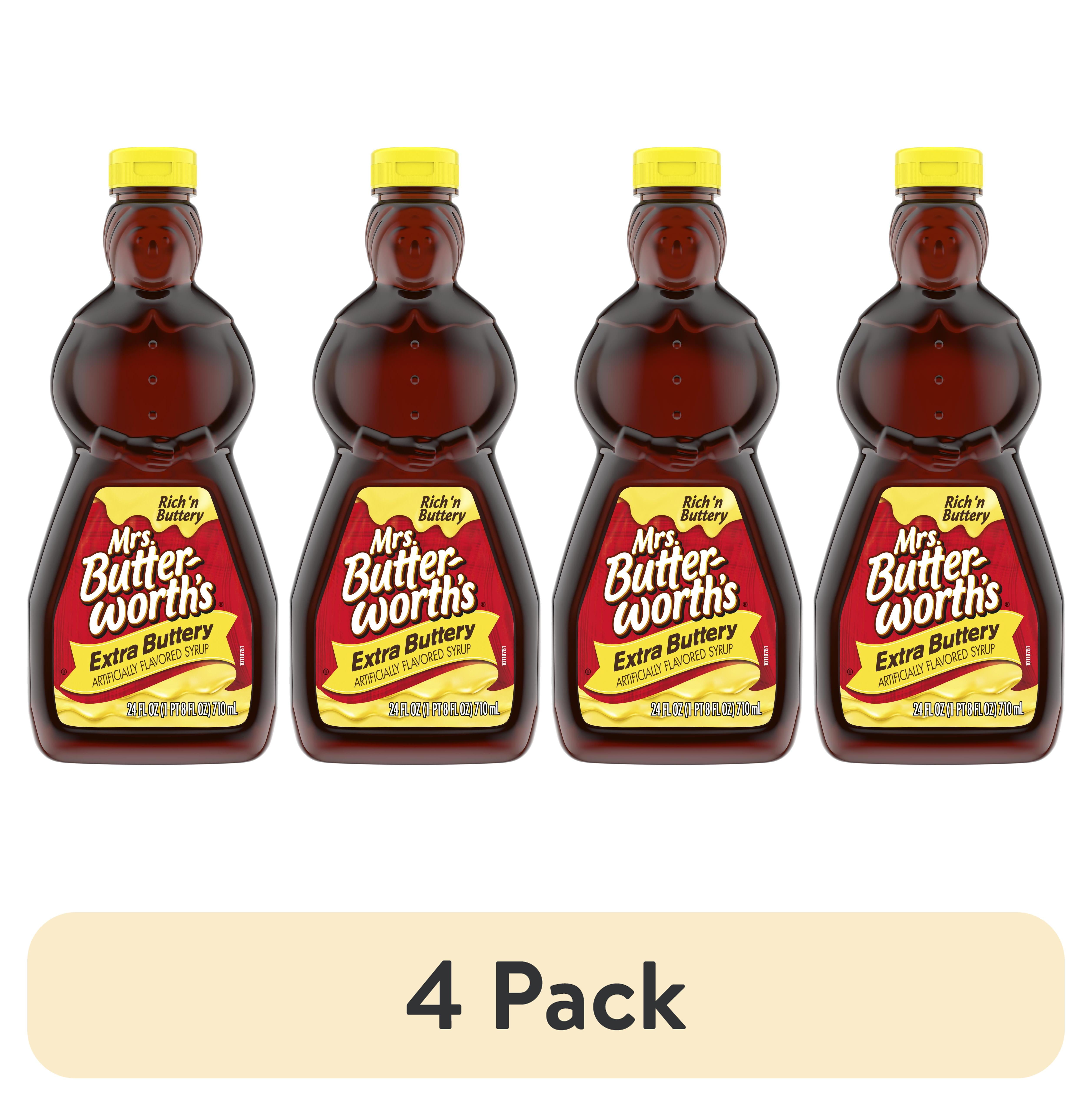 (4 pack) Mrs. Butterworth's Extra Buttery Pancake Syrup, 24 fl. oz ...