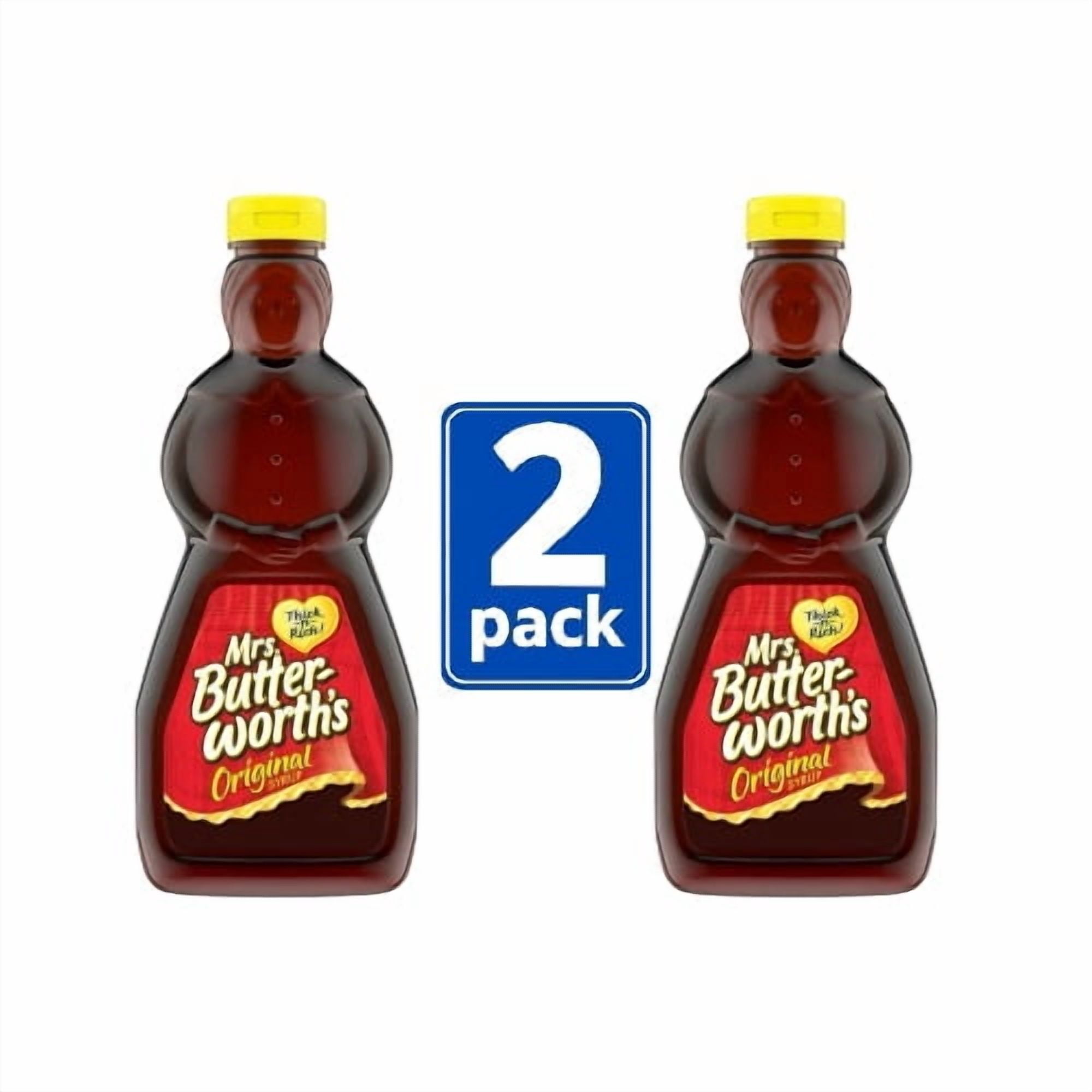 Mrs. Butterworth’s Original Syrup, 2 Pack (24 oz Bottles), Thick & Rich Classic Pancake Syrup