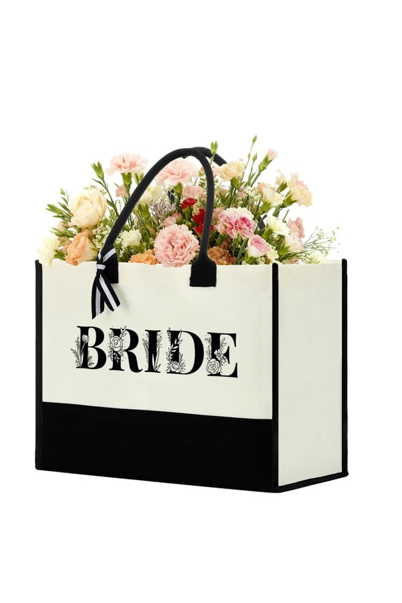 Mrs Canvas Tote Bag for Bride, Bride Gifts for Bridal Shower, Wedding Gifts for Bride to Be, Future Mrs, Engagement, Bachelorette Party Gift Shoulder Bag